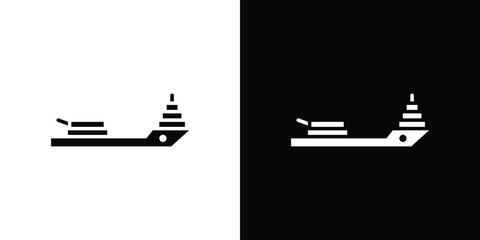Warship icons symbols in flat style. © Hunt