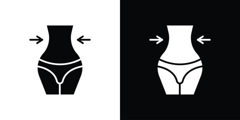 Weight loss icons symbols in flat style.