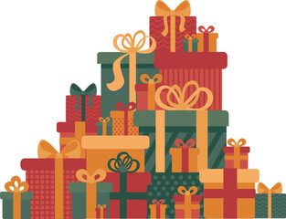 Huge pile of Christmas present boxes