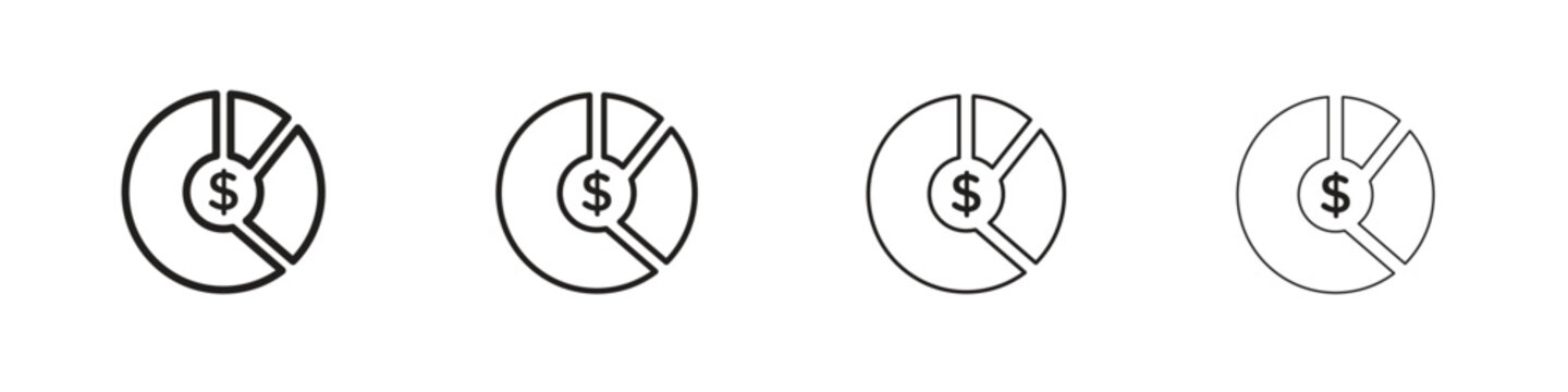 Asset allocation icons collection web design, minimal line style