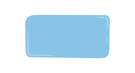 Hand drawn fluid blue frame with a soft rectangle box and quote banner icon. Modern label and textbox for message background dialogue, perfect as abstract conversation element or empty template.