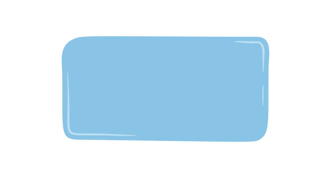 Hand drawn fluid blue frame with a soft rectangle box and quote banner icon. Modern label and textbox for message background dialogue, perfect as abstract conversation element or empty template.