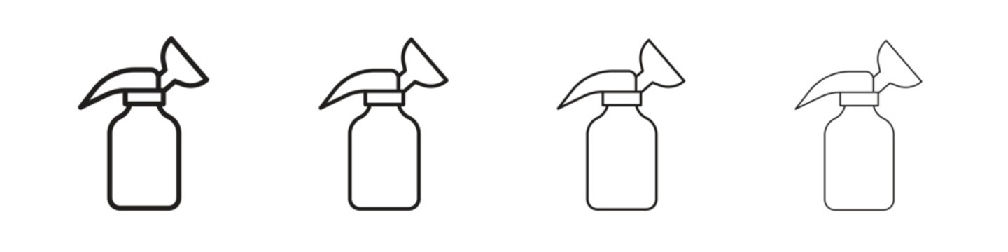 Breast pump icons collection web design, minimal line style