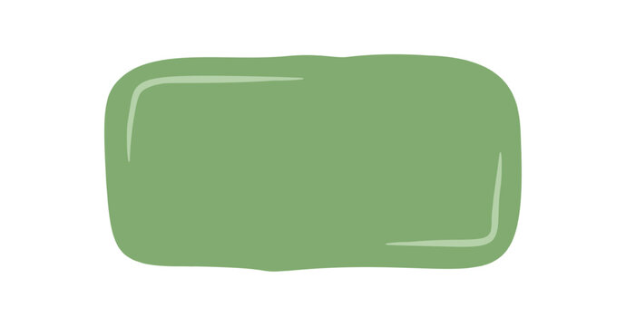 Hand drawn organic rectangle blob shape forms a soft squiggle with patch background. This unique label and text area as an abstract form uses a handdrawn style for natural patch or label design.