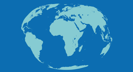 Fototapeta premium Minimalist World Map Illustration on Blue Background for Global Concepts