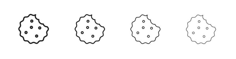 Cookie icons collection web design, minimal line style