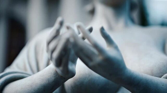 Close up of a blindfolded lady justice statue with a courthouse building background. Concept of legal, law, and fairness.