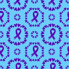 Breast cancer month seamless pink ribbon day mammogram pattern for medical accessories and medicine textiles