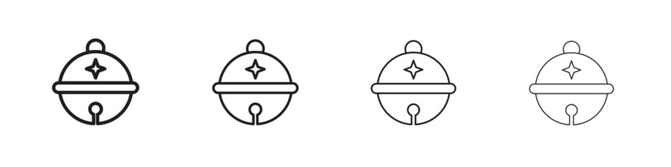 Obraz premium Jingle bell icons collection web design, minimal line style