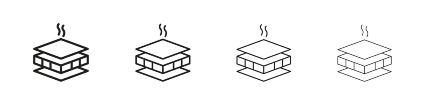 Insulation icons collection web design, minimal line style
