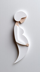 Pregnant woman showing pregnancy and motherhood paper art