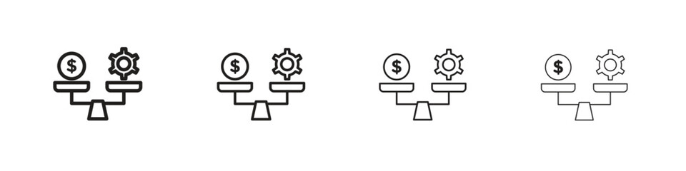 Leverage icons collection web design, minimal line style