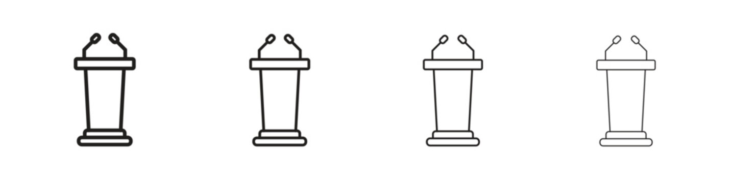 Lectern icons collection web design, minimal line style
