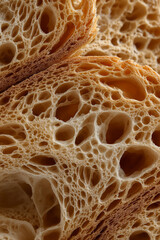 Sourdough bread crumb showing detailed texture and holes