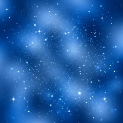 Obraz premium Celestial Symphony - A Starry Night Sky in Deep Blue Hues.