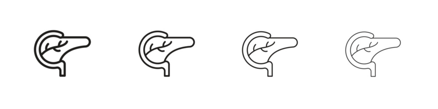 pancreas icons collection web design, minimal line style