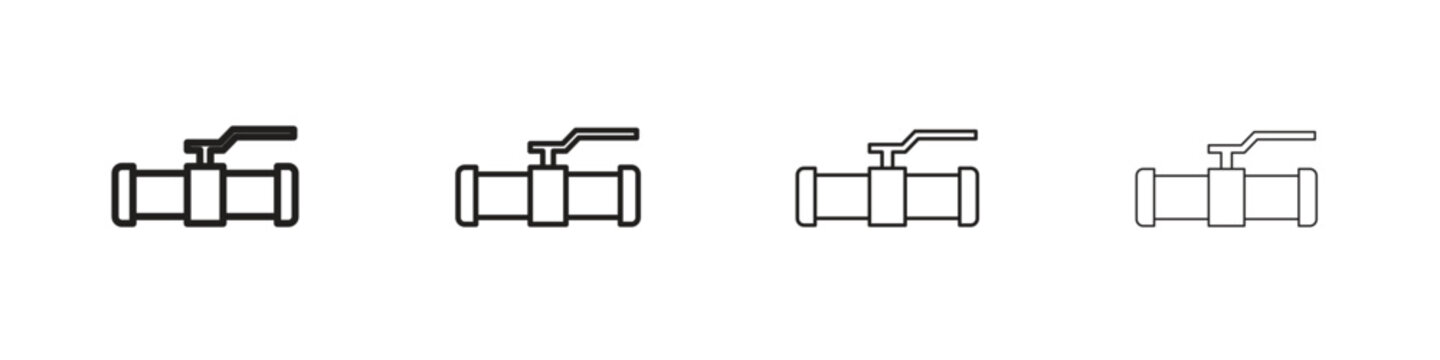 Pipe valve icons collection web design, minimal line style