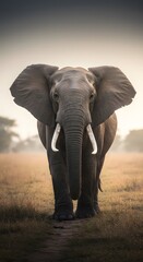 Elephant on Grassland