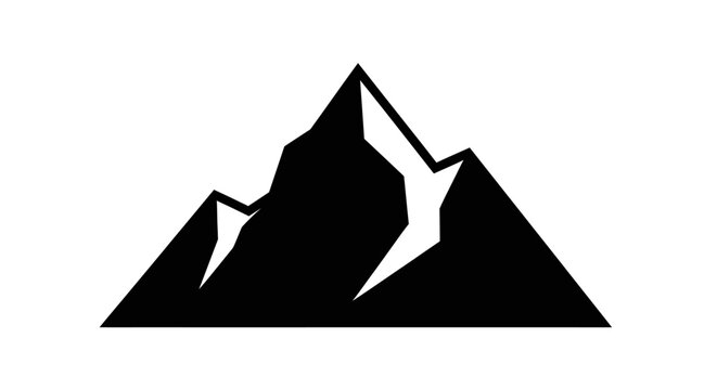 Black mountain peak with transparent background