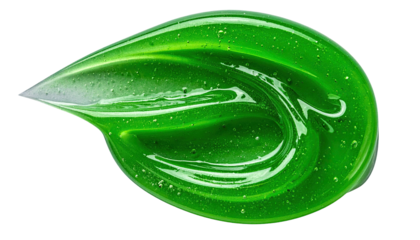 Swirl of vibrant, glossy, textured green goo