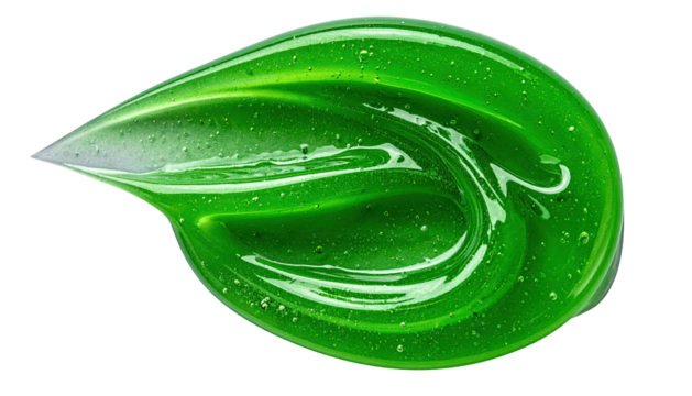 Swirl of vibrant, glossy, textured green goo