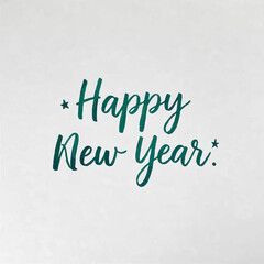 Happy New Year Calligraphy Illustration on White


