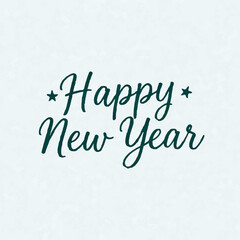 Happy New Year Calligraphy Illustration on White

