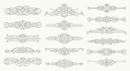 Elegant vintage decorative flourishes and dividers add sophisticated flair to designs, enhancing text and layouts with classic beauty.