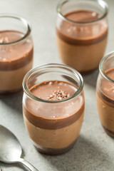 Sweet Dark Chocolate Mousse Pudding Parfait