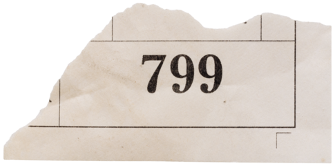 Piece of faded paper with fragment of printed number, isolated scrap with torn edges for collage