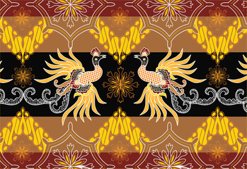 A variety of Indonesian batik that is very famous for its fauna motifs