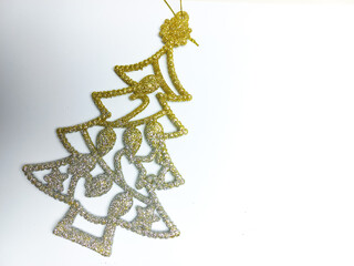 Christmas tree ornament decoration on white background