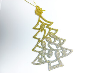 Christmas tree ornament decoration on white background