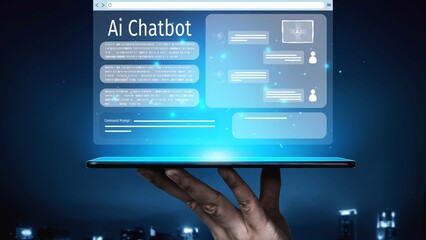 AI Virtual Assistant Artificial Intelligence Chatbot Controlled by Prompt Engineering for Explainable Generative AI information and LLM Deep Learning Technology for Smart Business Work Support. Muxer
