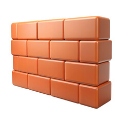 Obraz premium 3d illustration of a stack of orange bricks, perfect for construction or building projects, isolated on transparent background illustrates strength, stability, and durability
