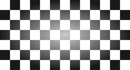 Fototapeta premium Checkered pattern black white gradient textured background. Simple gradient checkerboard