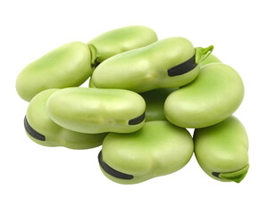 Pile of fresh, raw, green fava beans