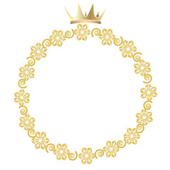 gold frame with a crown without a background