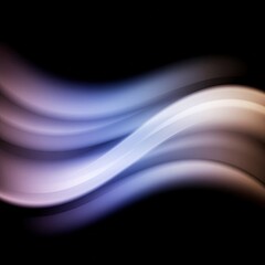 Obraz premium Abstract Flowing Waves Of Light And Shadow In Purple Blue And Orange Hues On A Black Background
