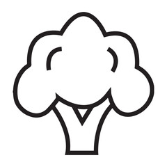 Broccoli vegetable line icon illustration for healthy food. Vector