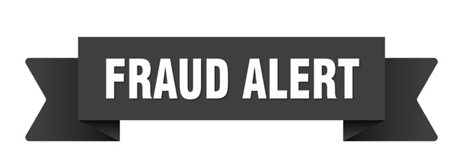 fraud alert ribbon isolated on transparent background. fraud alert ribbon