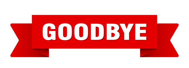 goodbye ribbon isolated on transparent background. goodbye ribbon