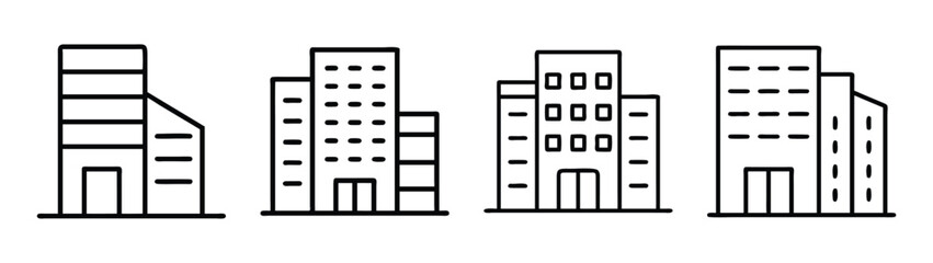 Vector outline city skyline cityscape illustration of buildings architecture urban landscape drawing