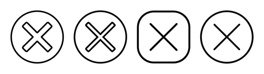 Fototapeta premium Graphic design elements four x in ovals shapes vector illustration art design and symbol template