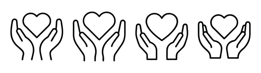 Hands holding heart vector illustration for love and care concept design element graphic art