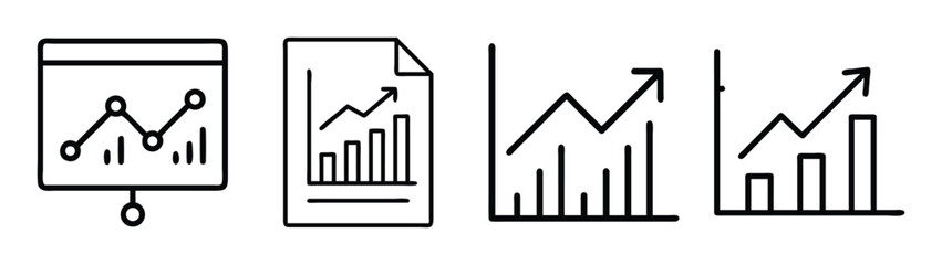 Business growth chart presentation slides showing financial data and market trend analysis report