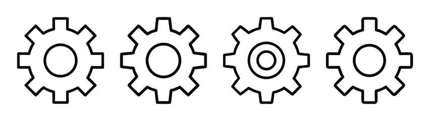Isolated gears mechanical cogwheel engineering gearwheel machine part industrial design element vector