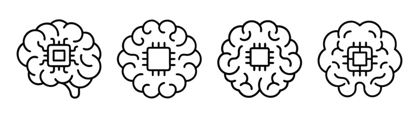 Artificial intelligence brain computer chip neural network ai technology machine learning concept design