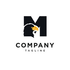 Letter M Steller's Sea Eagle Logo Icon vector