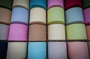 Colorful Yarn Wall Background
